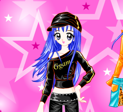  Blue hair stars dress up